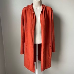 Rust hooded long sweater